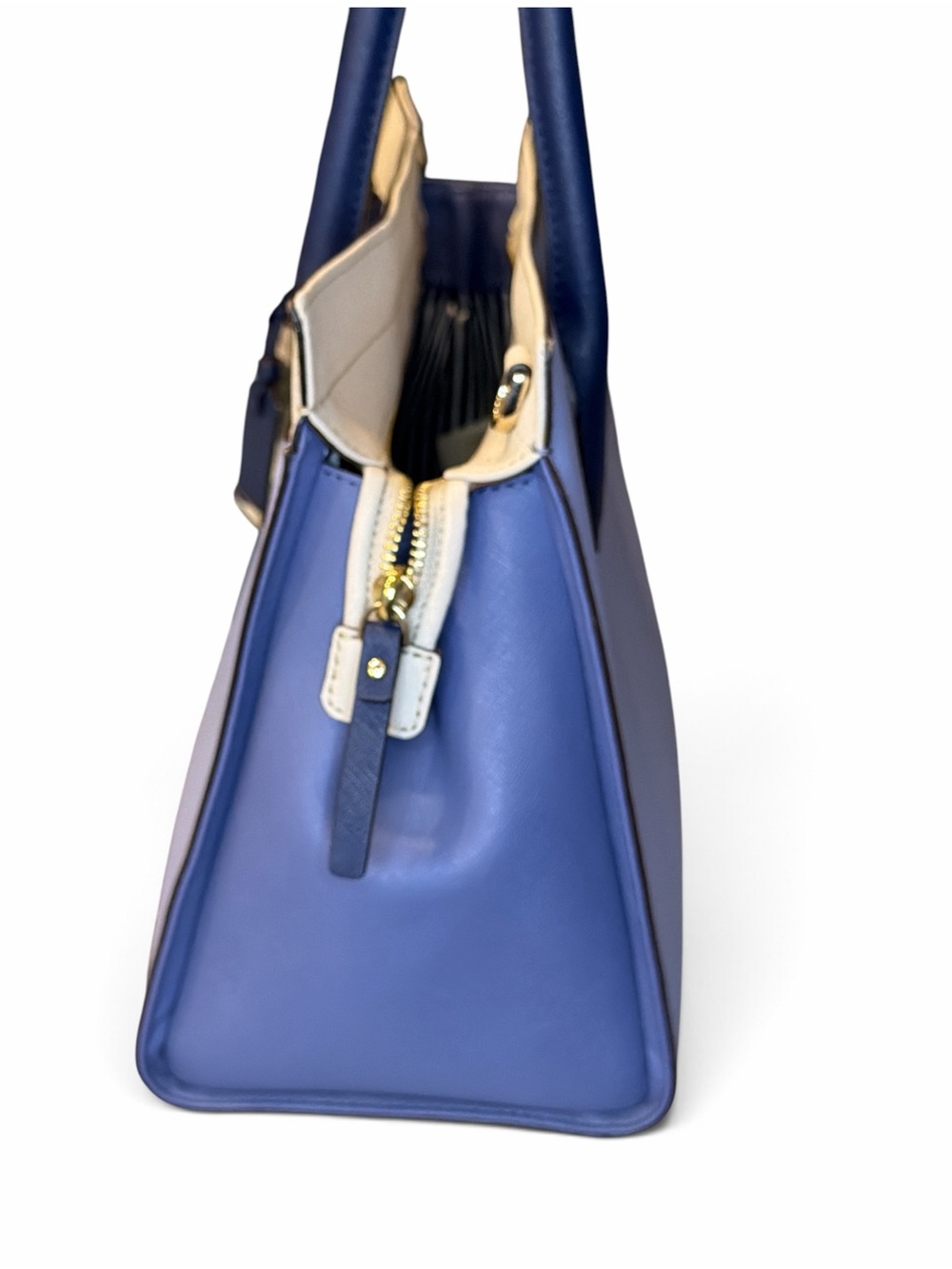 kate spade Lavender, Cream & Navy Saffiano Leather Satchel - Picture 3 of 8